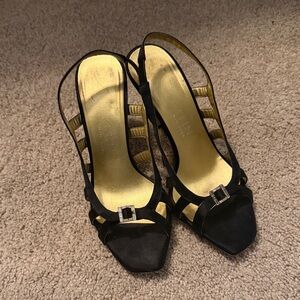 Anne Klein Elegant Black Slingback Heels